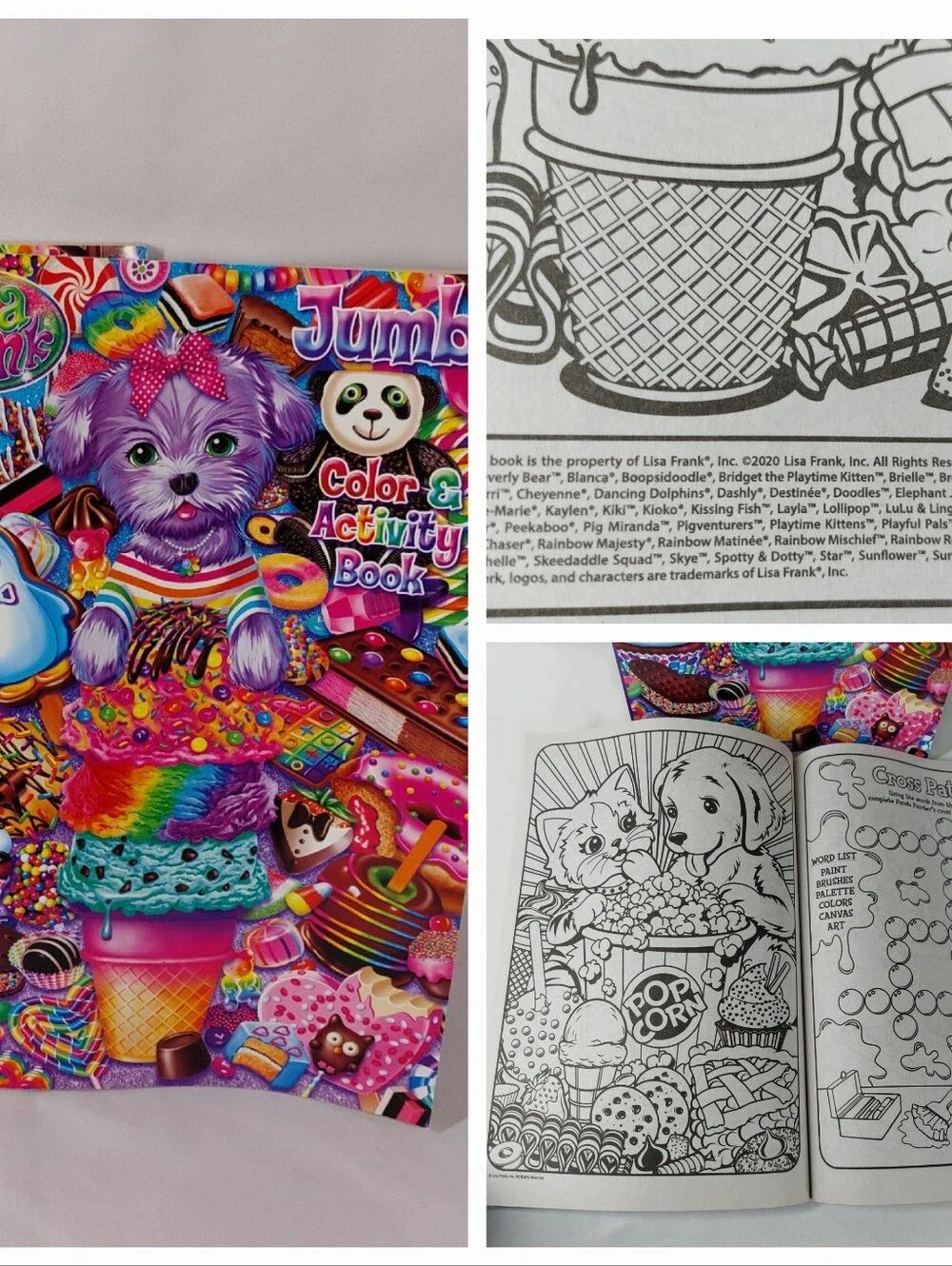 Lisa Frank LOT Used Tikanni Trifold Binder & 2 New Color Activity Books